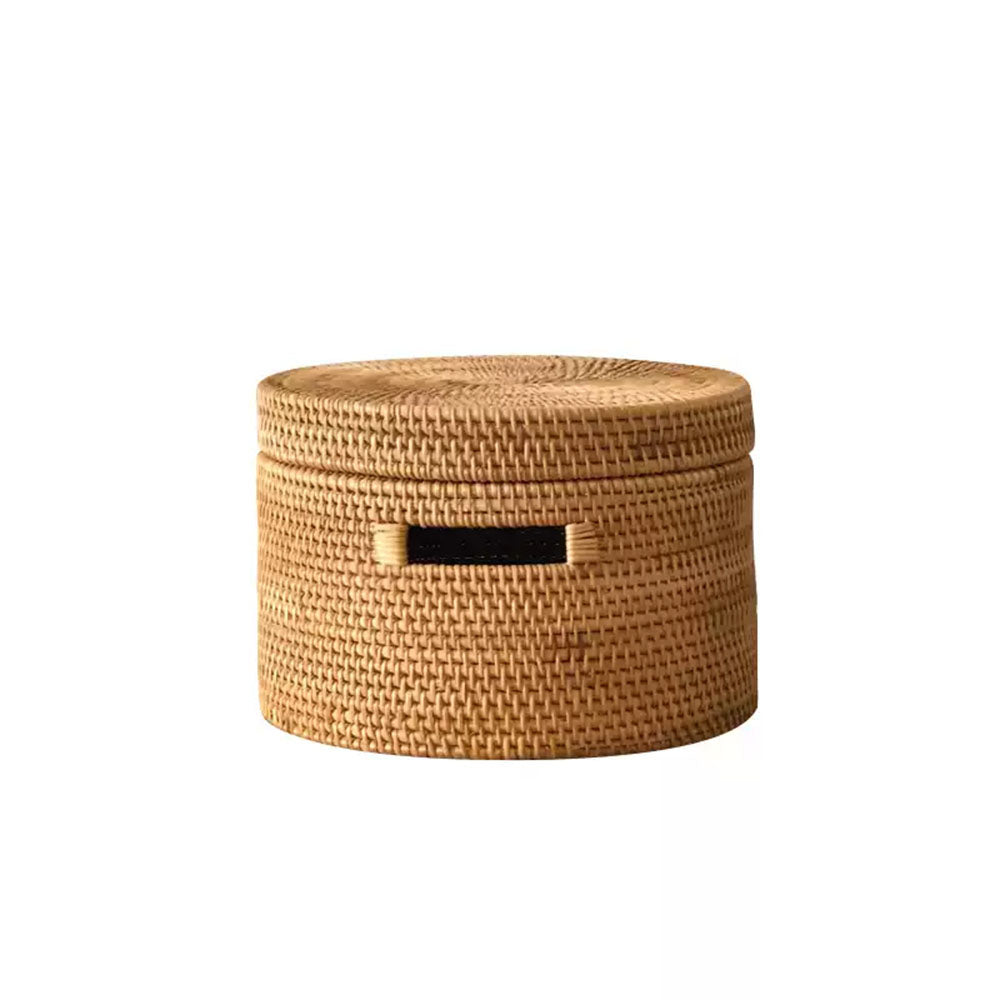 round rattan storage basket