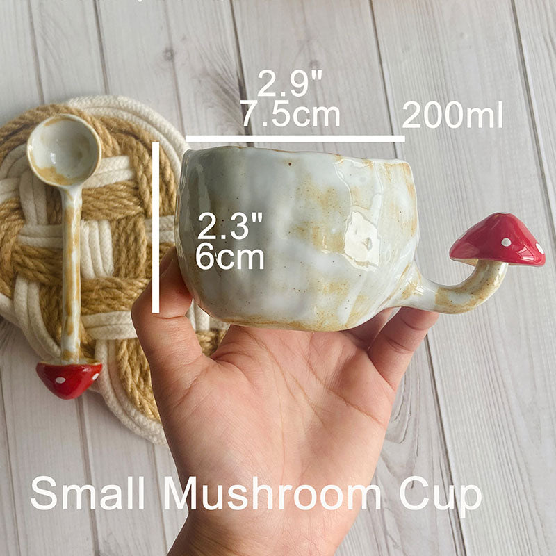Handmade ceramic mushroom cup set