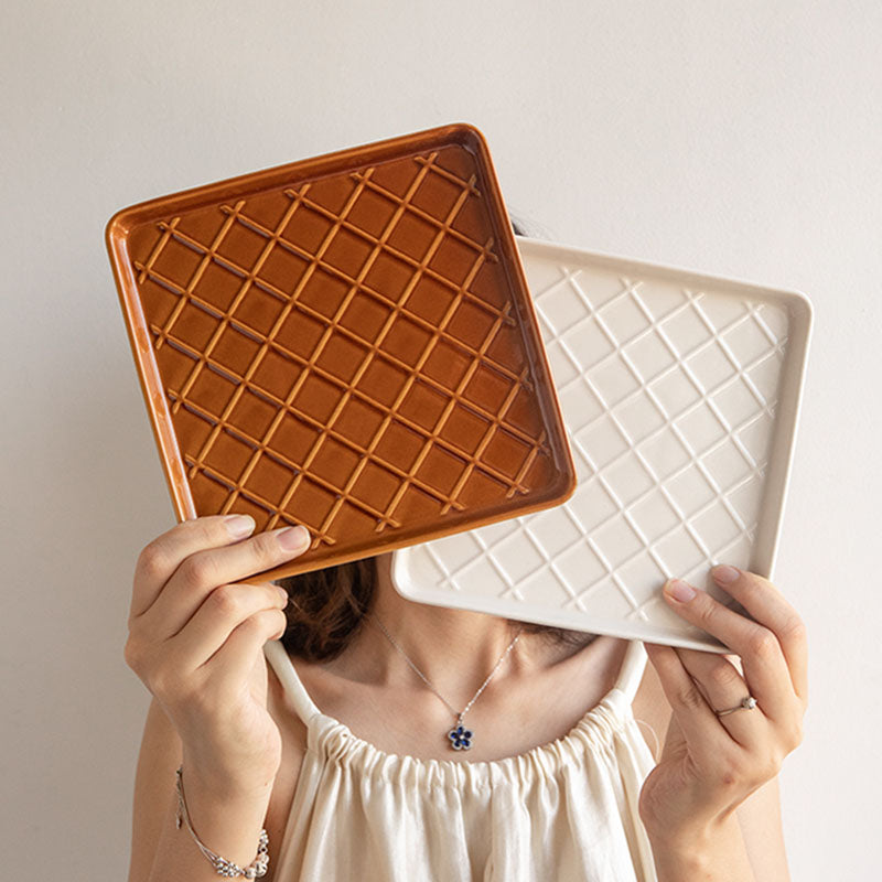 Square Checkered Tray|Jewelry Trays