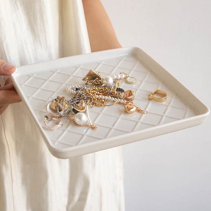 Square Checkered Tray|Jewelry Trays