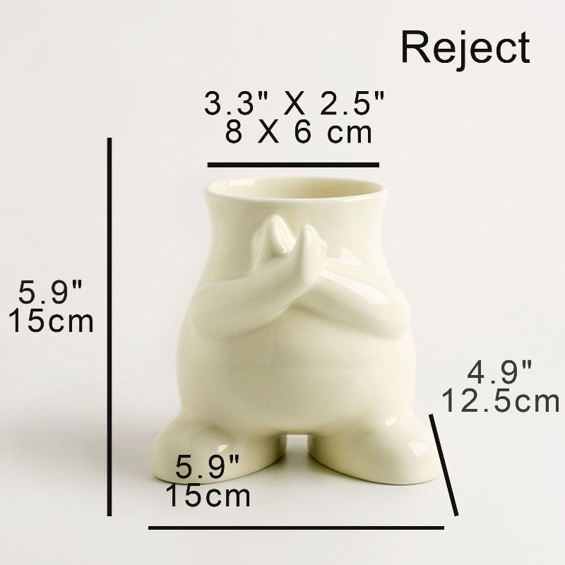 Beige Cute Pose Vase