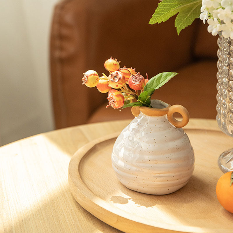 Retro Beige Ceramic Vase