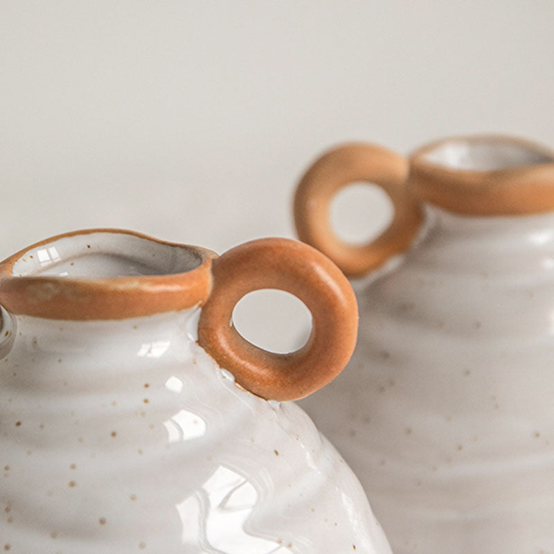 Retro Beige Ceramic Vase
