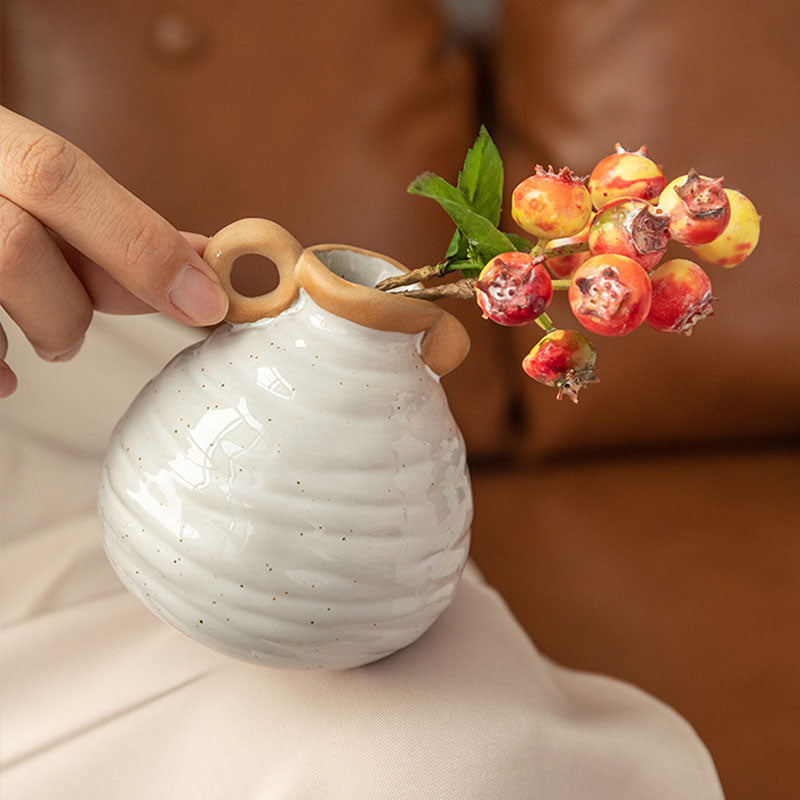 Retro Beige Ceramic Vase