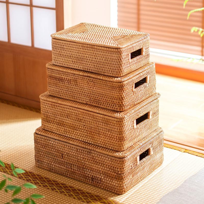rattan basket with handle