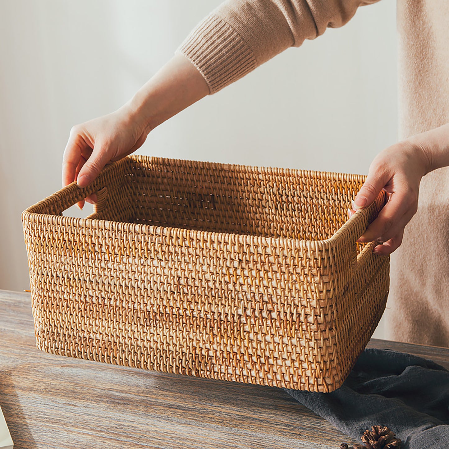 Large Wicker Basket | Bathroom Organizer