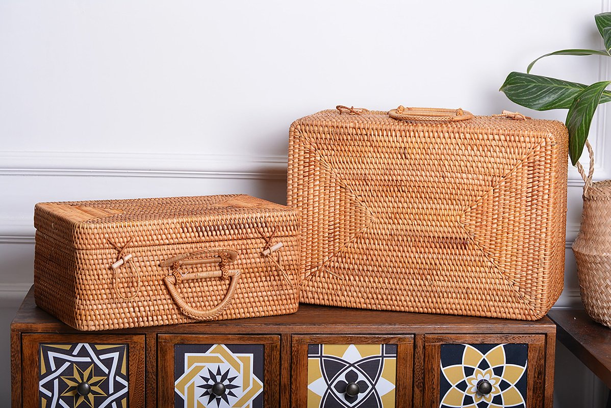wicker suitcase