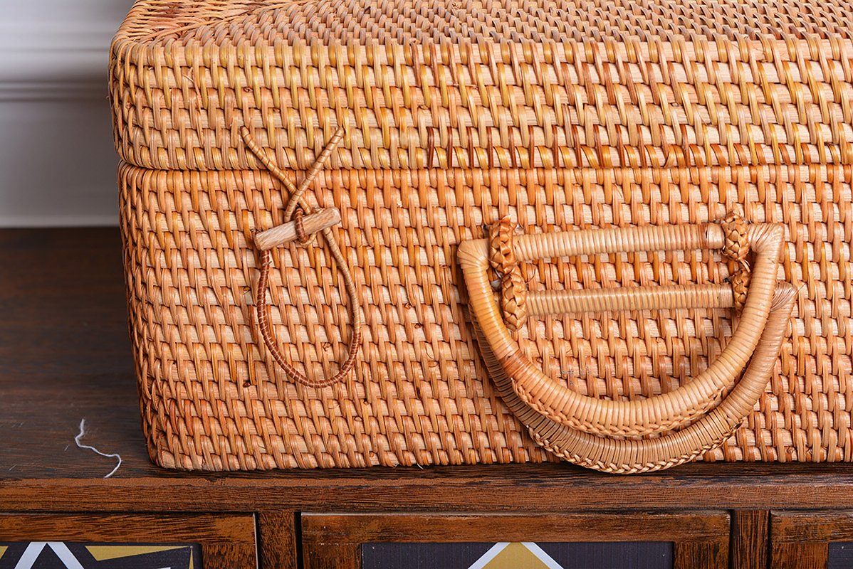 wicker suitcase