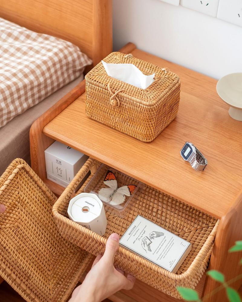 Storage Basket With Lid|Rattan Basket