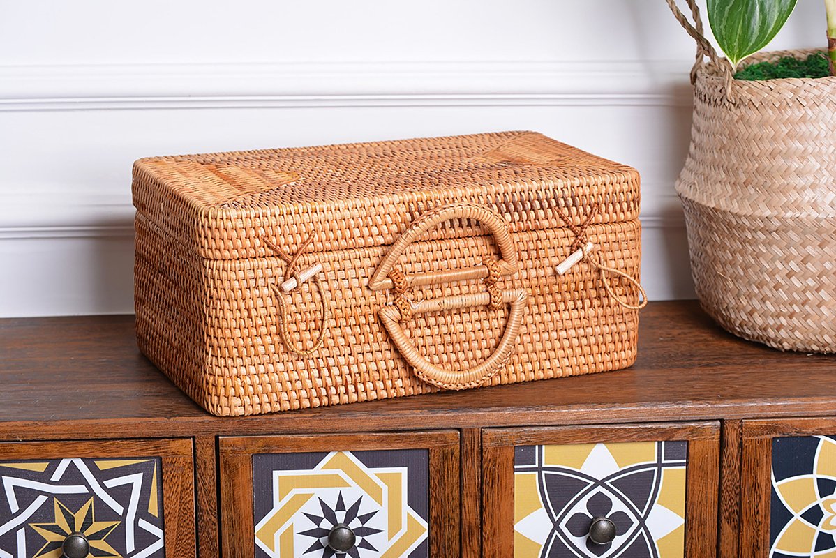 wicker suitcase
