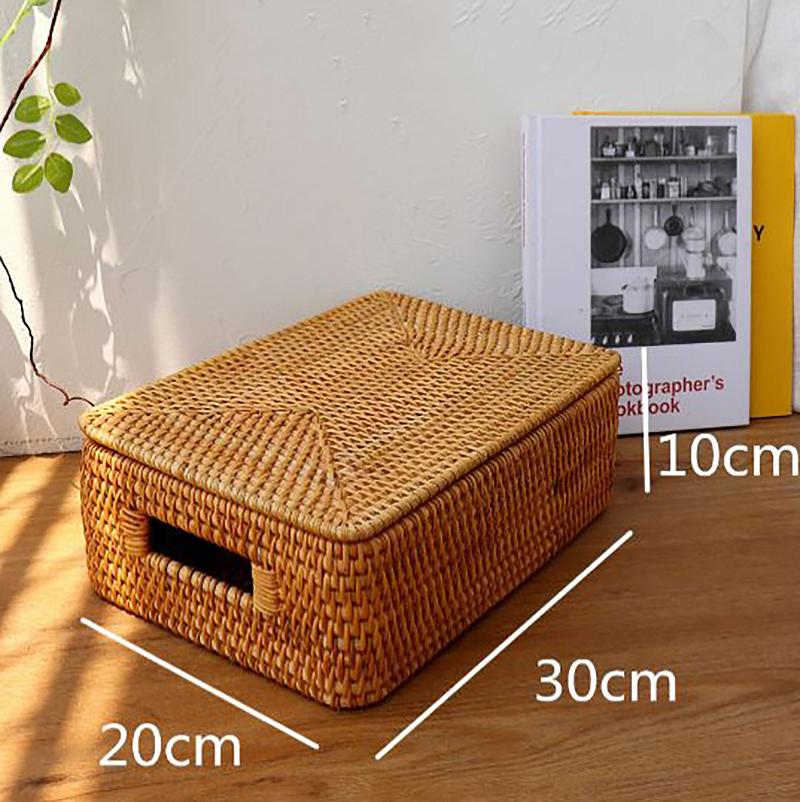 rattan basket with handle and lids
