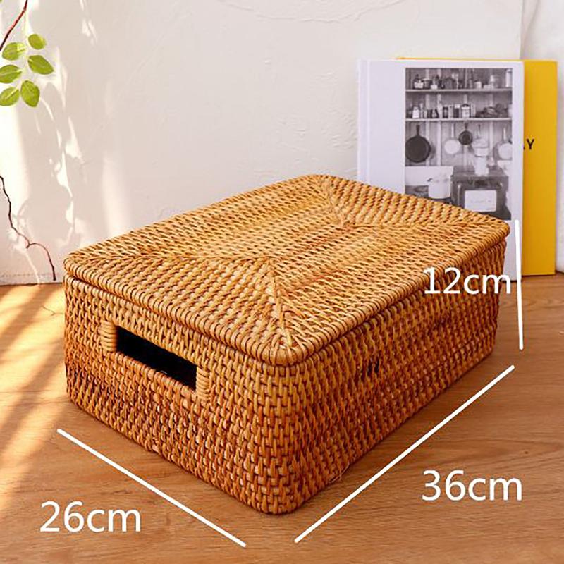 Storage Basket With Lid|Rattan Basket