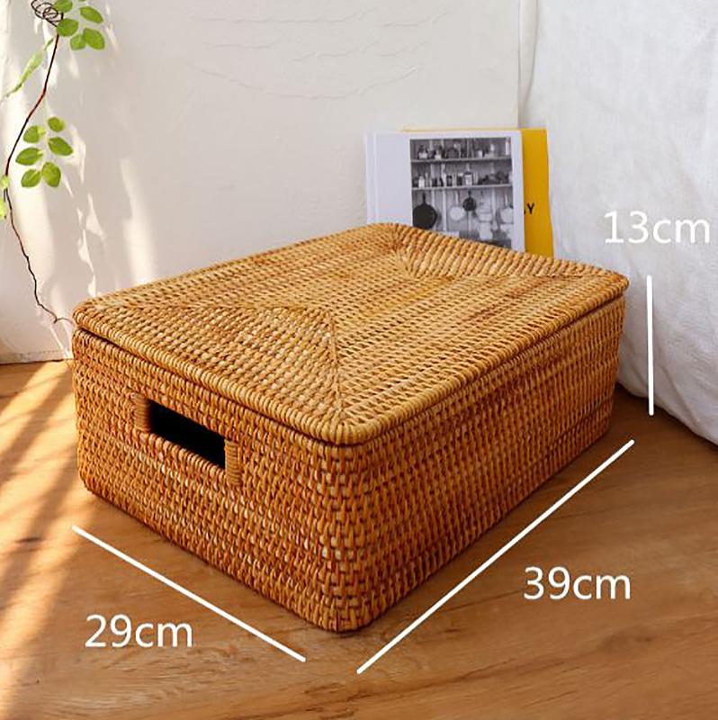 Storage Basket With Lid|Rattan Basket