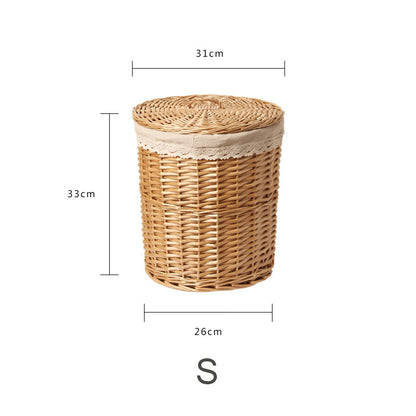 Large Wicker Laundry Basket With Lid