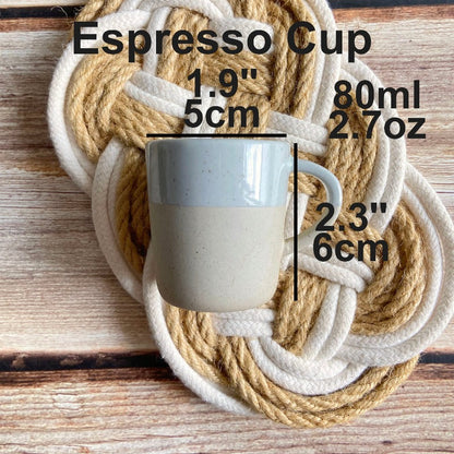 2.7oz / 80ml Small handmade coffee cups