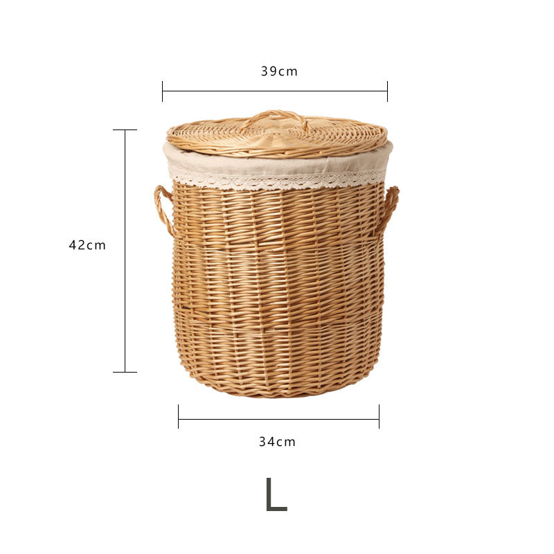 Large Wicker Laundry Basket With Lid