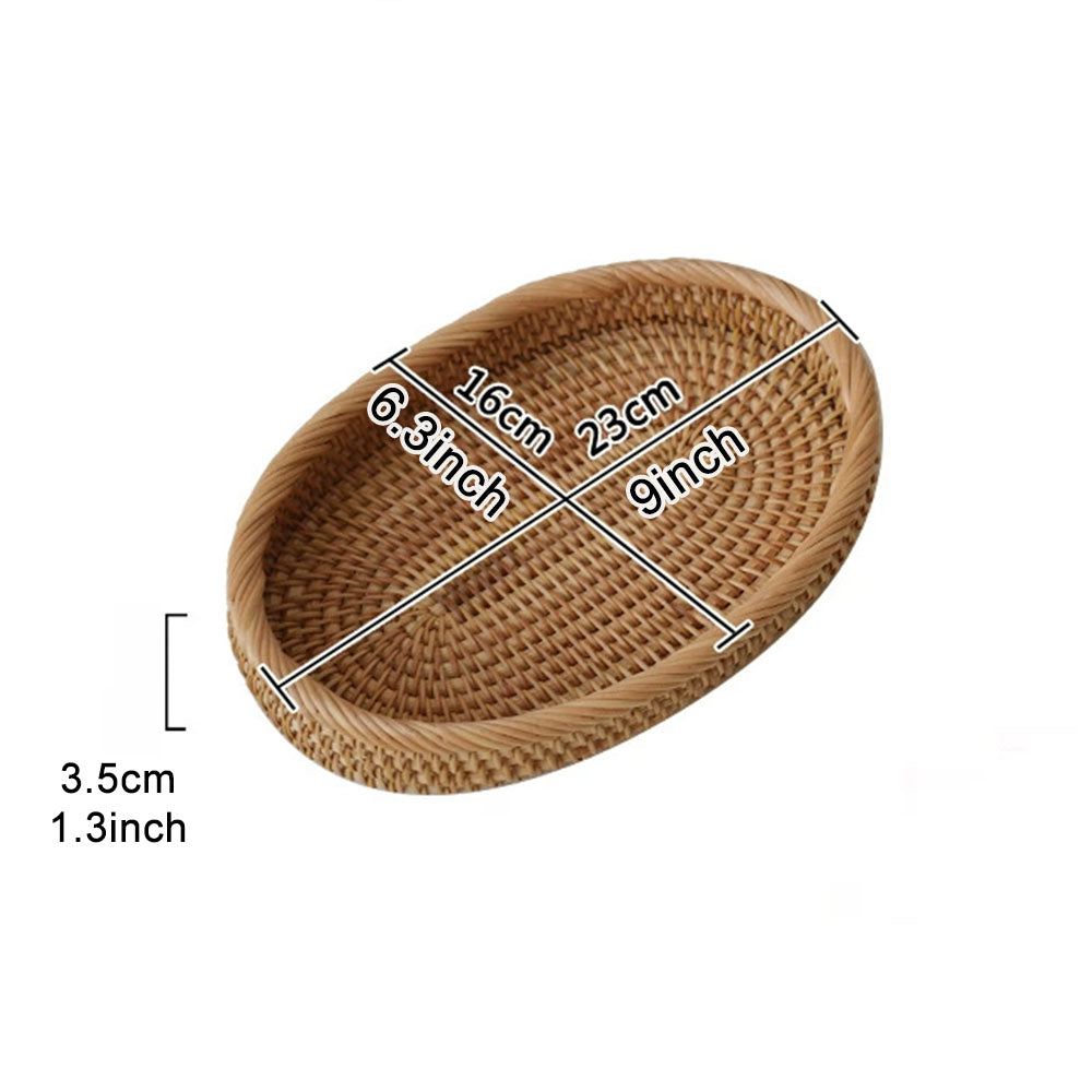 Oval Rattan Shallow Tray, 2 Sizes