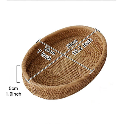 Oval Rattan Shallow Tray, 2 Sizes