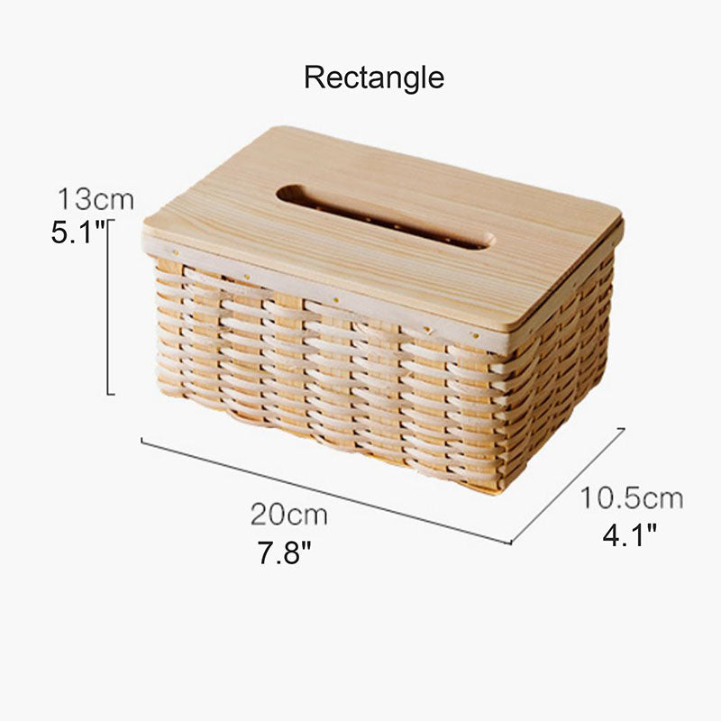 Bamboo Tissue Box Cover｜Desktop Storage