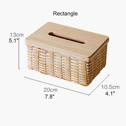 Bamboo Tissue Box Cover｜Desktop Storage