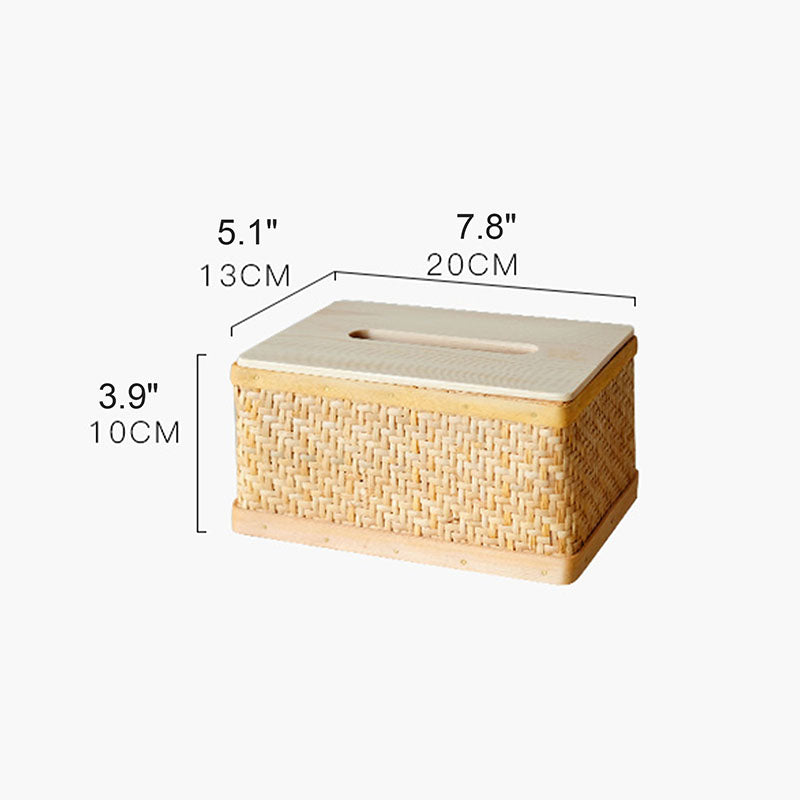 Rattan Tissue Box Cover｜Desktop Organizers