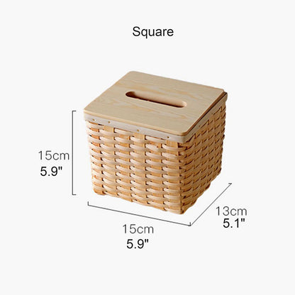 Bamboo Tissue Box Cover｜Desktop Storage