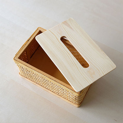 Rattan Tissue Box Cover｜Desktop Organizers