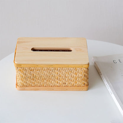 Rattan Tissue Box Cover｜Desktop Organizers