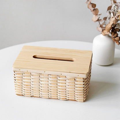 Bamboo Tissue Box Cover｜Desktop Storage