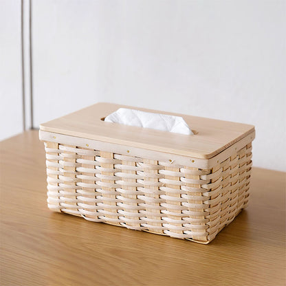 Bamboo Tissue Box Cover｜Desktop Storage