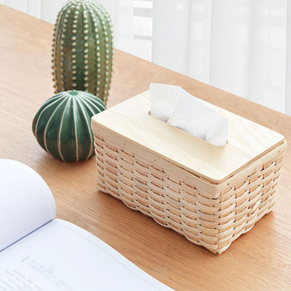 Bamboo Tissue Box Cover｜Desktop Storage