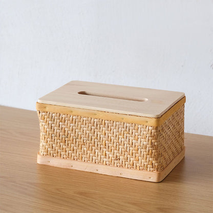 Rattan Tissue Box Cover｜Desktop Organizers