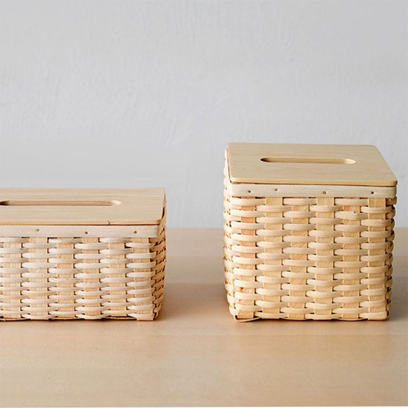 Bamboo Tissue Box Cover｜Desktop Storage