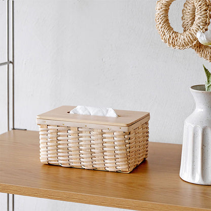 Bamboo Tissue Box Cover｜Desktop Storage