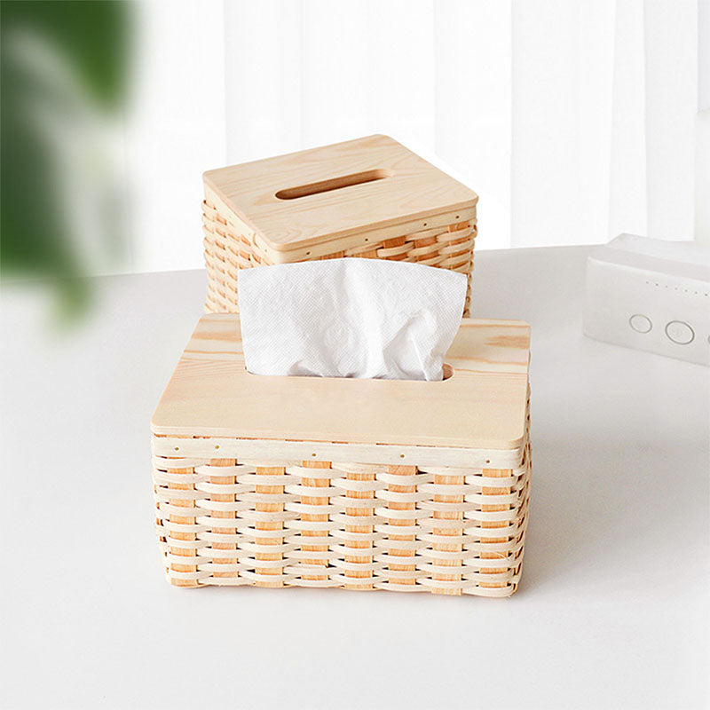 Bamboo Tissue Box Cover｜Desktop Storage