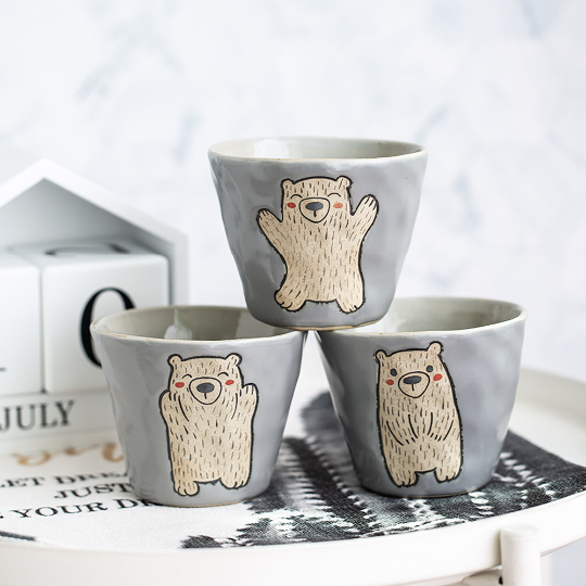 Handmade Bear Pattern Cappuccino Mug