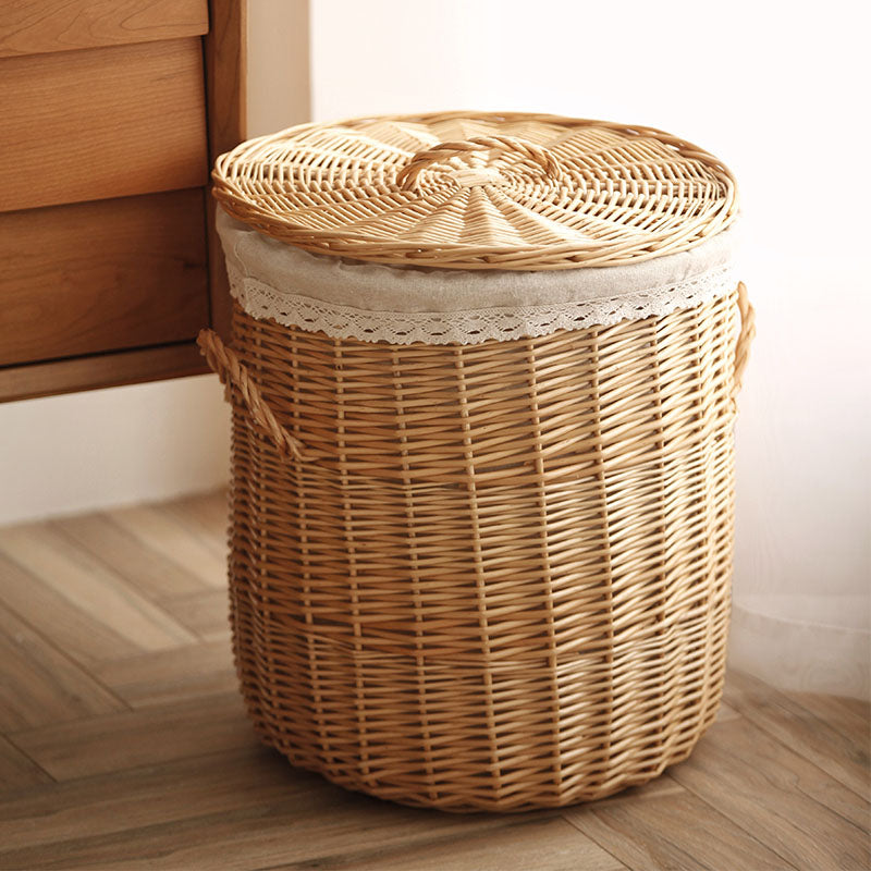 Large Wicker Laundry Basket With Lid