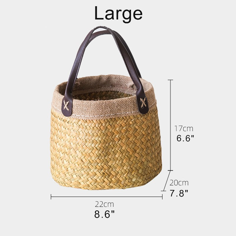 Handwoven seagrass basket