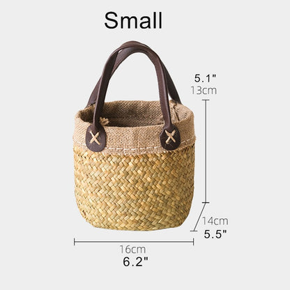 Handwoven seagrass basket