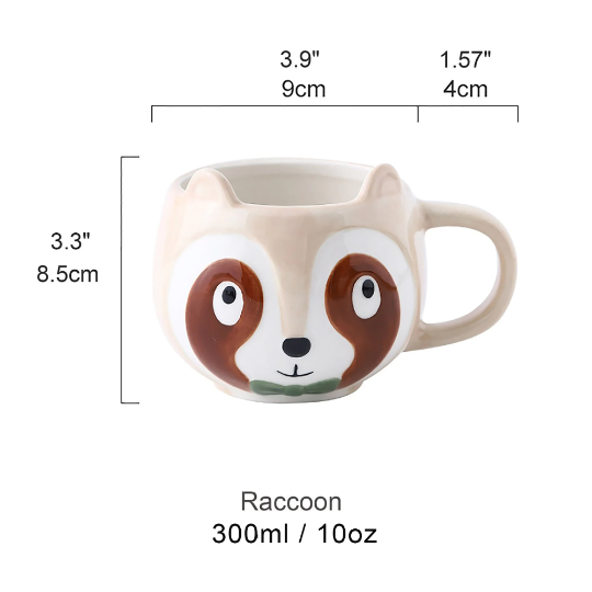 Raccoon Mug Colorgul Animal shape mug