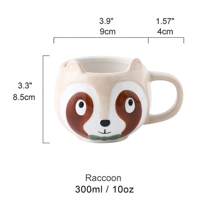 Raccoon Mug Colorgul Animal shape mug