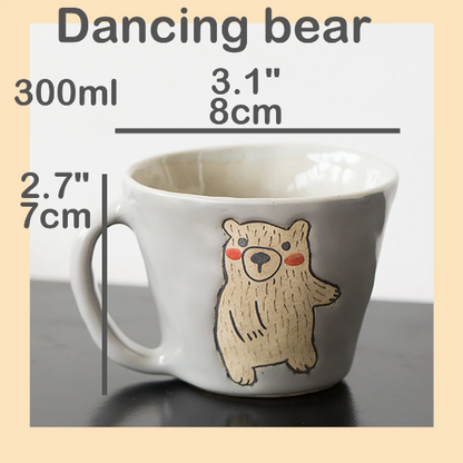 Handmade Bear Pattern Cappuccino Mug