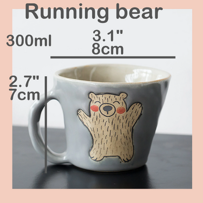 Handmade Bear Pattern Cappuccino Mug