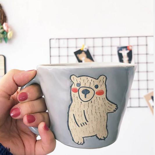 Handmade Bear Pattern Cappuccino Mug