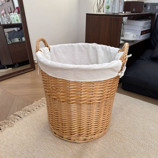 Large Rattan Laundry Basket with Dual Handles, 2 Sizes
