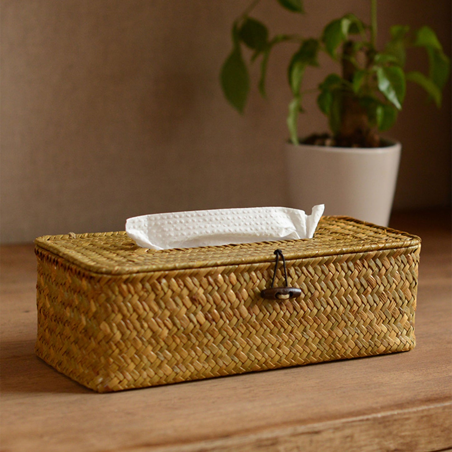 Seagrass handwoven tissue box