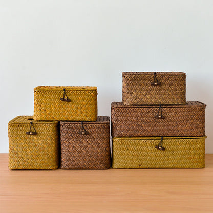 Seagrass handwoven tissue box