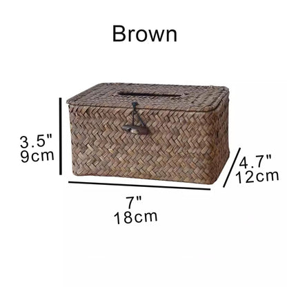 Seagrass handwoven tissue box