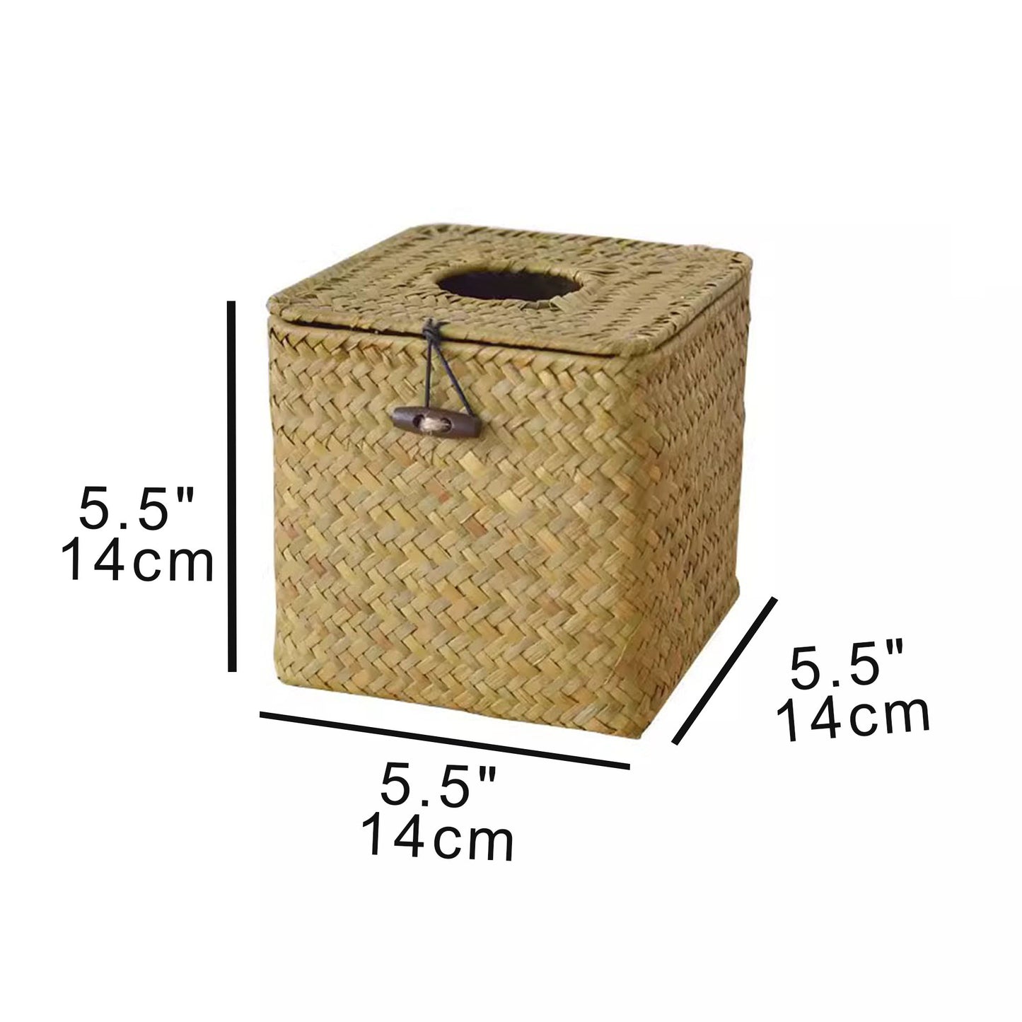 Seagrass handwoven tissue box