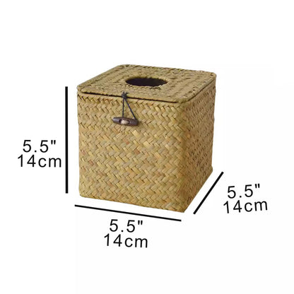 Seagrass handwoven tissue box